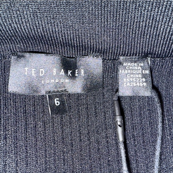 Ted Baker VELENAA RIB‎ ENGINEERED KNIT MIDI SKIRT BLACK Size 14 - Picture 5 of 8